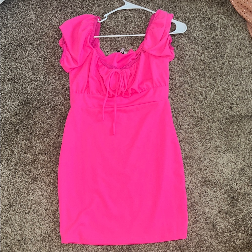 Elegant Pink Ruffle Dress
